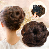 Wig female disc hair device headdress Korean cute half meatball hair wig bag hair accessories bud head flower wig bun female
