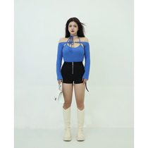 King Grape Slightly Fatter Custom Spring Black Display Slim 100 lap High waist shorts zipped Short Casual Pants Woman