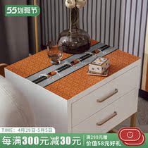 Brown Comey style light and luxurious leather bed head cabinet cushion bedroom containing cabinet Gaib home table cushion pvc bedside cabinet