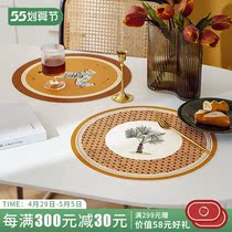 (2 loaded) Angus Fancy Light Lavish Leather Western Dining Cushion Dining Cushion Home Table Bowl Mat thermal insulation mat waterproof