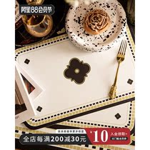 Taro Castle (2 luxury black and white leather cushion household Western cushion insulation mat table waterproof oil resistance