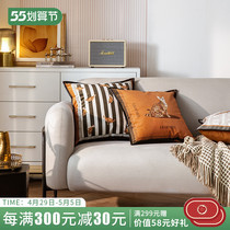 Meng Gaffi Beauty Style Retro Light Lavish Leopard Cat Holding Pillow Sofa Backrest Short plush European style leaning pillow with core holding pillow cover