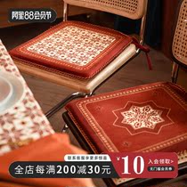 Retroit light luxury red chair cushion home Nordic high-end chair cushion dining table and chair mat in four seasons