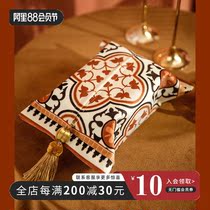 Retroit Light Flower Living Room Household Tissue Sleeve Paper Towel Pumper Bag Restaurant Car Tissue Set Household Living Room
