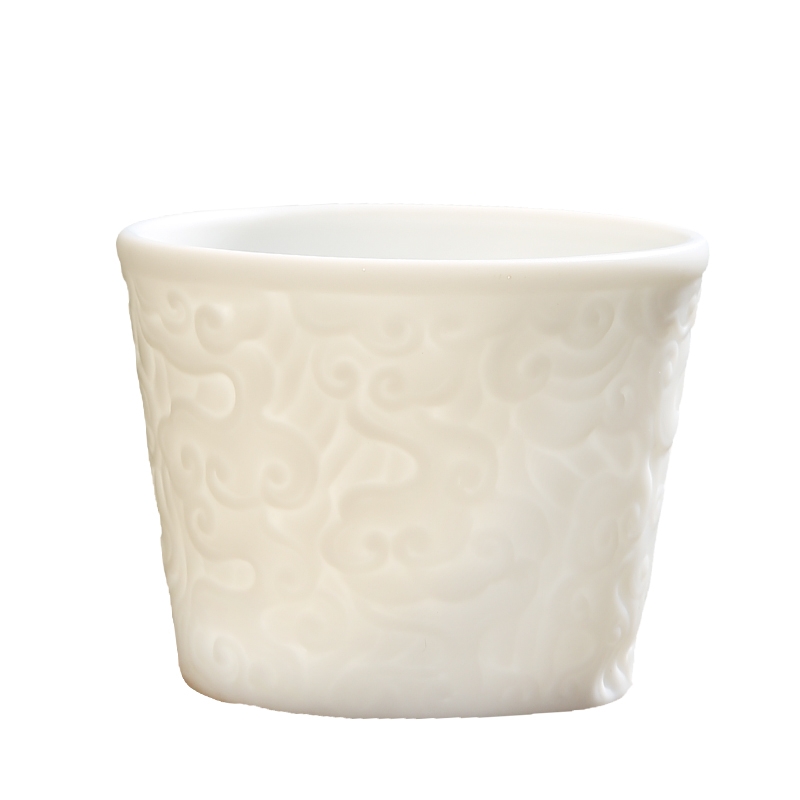 Dehua white porcelain teacup kung fu tea set suet white ceramic sample tea cup master cup single CPU use contracted household