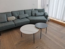 Nordic minimalist rock board round coffee table combination small apartment living room modern simple marble light luxury coffee table