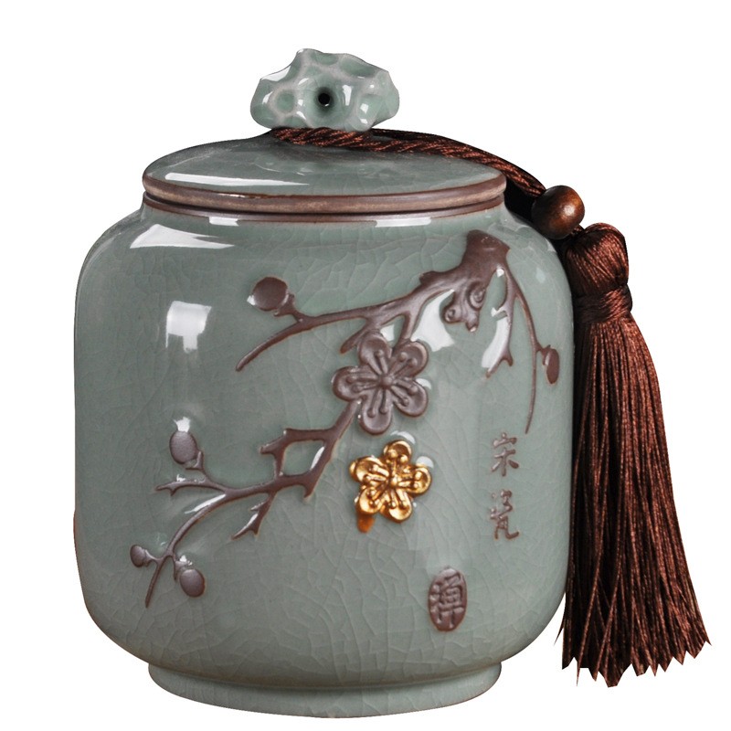 茶叶罐陶瓷密封罐小号便携存茶罐大号装茶叶罐家用大码储茶罐通用
