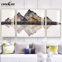 Back mountain living room decorative painting Chinese atmosphere triple sofa background wall painting modern simple combination hanging painting