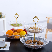 The transparent multilayer fruit basket Continental three fruit cayi hyundai living room fruit fashion candy dish gan guo pan