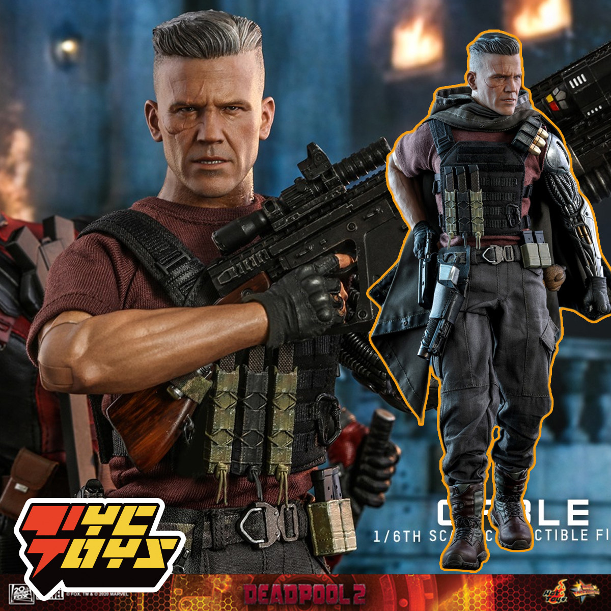 【tyctoys】预售 hottoys ht 1/6 mms583 死侍2 电锁 电索 cable