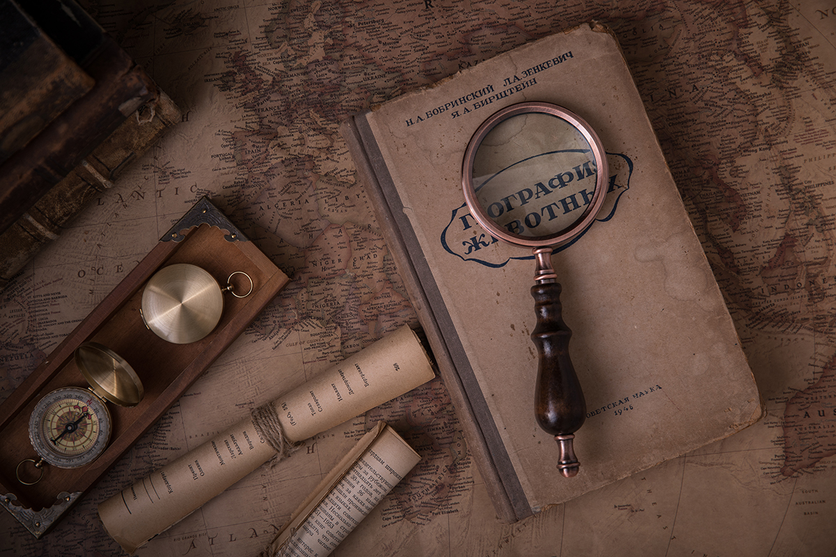 复古做旧手持实木手柄放大镜样板间软装摆件装饰饰品摄影拍照道具