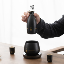 Yellow Wine Cooking Wine CERAMIC WINEMAKER HOME ELECTRIC HEATING HOT WINE POT JAPAN STYLE WINE GLASS FLOWER CARVING WHITE CLEAR WINE TASER SUIT