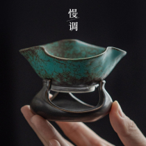 Slowly tuned ceramic kiln tea leak tea filter kung fu tea filter tea filter creative tea set accessories single tea filter