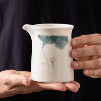 Dehui goat Jade gongdo cup pure handmade male Cup white porcelain tea divider Japanese hand-painted tea sea uniform Cup kung fu tea set