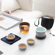 Travel fast guest Cup home portable tea set glass tea tool tea cup one pot three cups outdoor small set