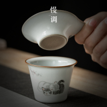 Slow Tune Ceramic Fair Cup Home Tea Sea Small Creative Cat Pattern Public Cup Sub tea Tea Road tea making accessories