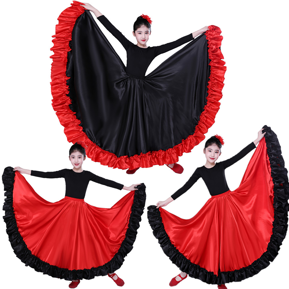 儿童舞台表演服西班牙斗牛裙大舞裙女童大摆裙开场舞幼儿舞蹈服装