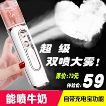 Double Hole Nano Sprayer Water Replenishing Instrument Facial Beauty Moisturizer Portable Charging Cute Handheld Steaming Face