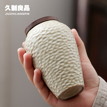 Long-made good quality rough pottery small jar ceramic tea jar small sealed jar Japanese storage bottle convenient travel tea warehouse