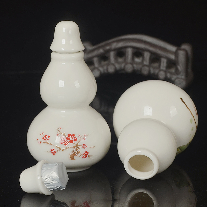 Creative mini white gourd jar ceramic seal POTS pearl powder powder pill capsule bottle small POTS