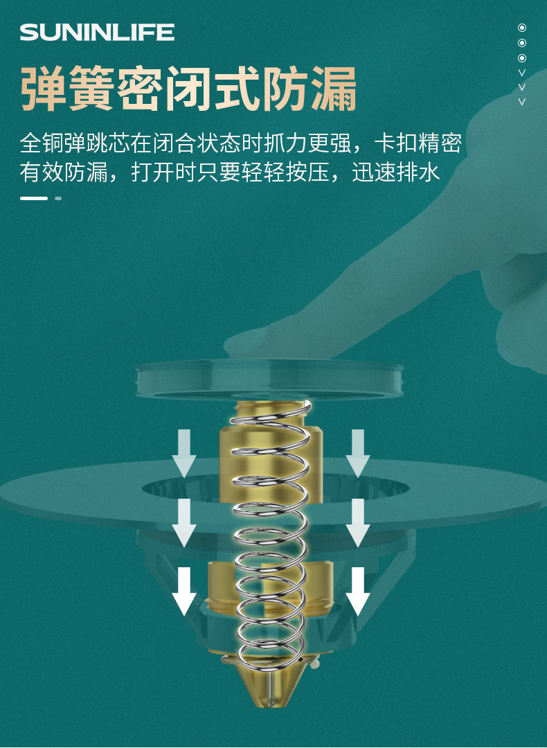 洗手盆漏水塞弹跳芯下水器配件防臭洗脸池台盆洗脸盆面盆水槽塞子