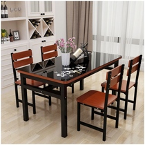 4 chairs two chairs net red European-style household tempered glass dining table and chair combination 4 people 6 people dining table small table four chairs