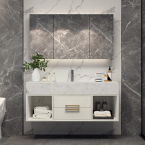 Nordic marble bathroom cabinet combination light luxury modern simple bathroom cabinet toilet hand wash basin wash basin