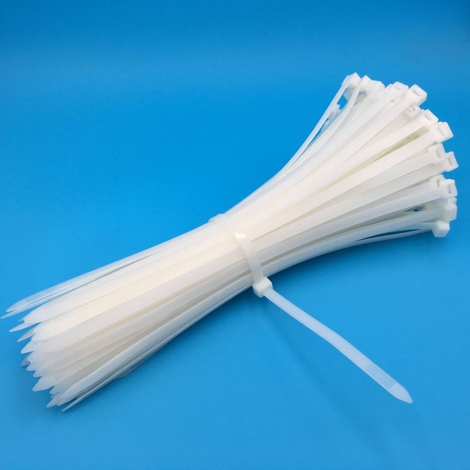 5x300强力白黑色自锁式国标尼龙扎带大小号封条固定塑料卡扣束带