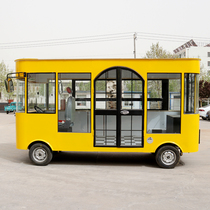 Multi-functional dining car electric four wheel mobile cart night market mobile breakfast milk tea commercial caravan stall snack cart