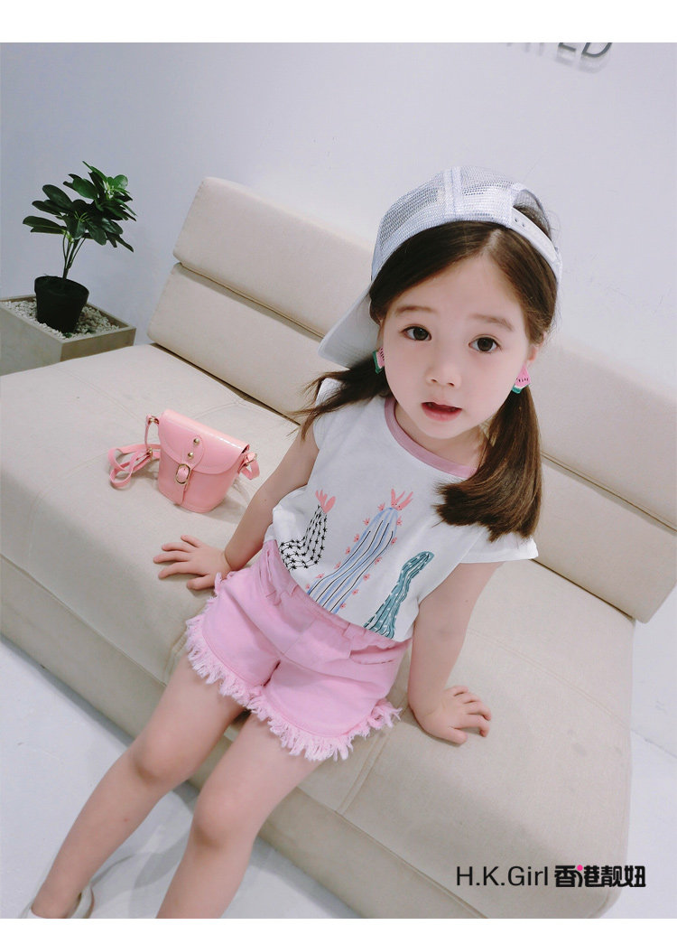 香港靓妞 女童夏季要入的户外防晒帽子小女孩笑脸盆帽 水果草帽