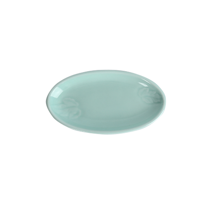 Longquan celadon oval dab of hotels matching tableware supplies tableware towel plate household small plate snack plate