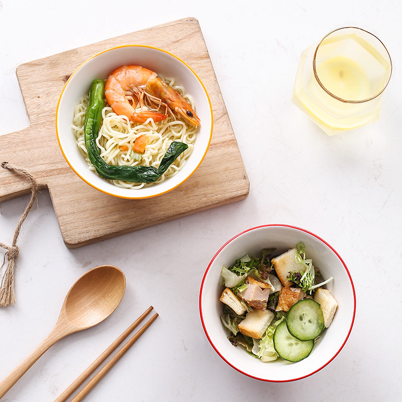 Japanese ceramics tableware, lovely rainbow such as bowl hat to horn bowl of noodles noodles in soup, eat instant noodles jingdezhen rainbow such use