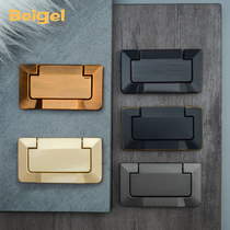 Bergley non-perforated brass tatami drawer secret handle wardrobe drawer handle cabinet pure copper flat handle