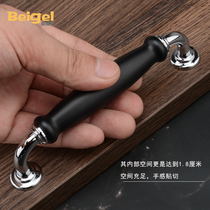 Silver room black modern simple Nordic cabinet wine cabinet TV cabinet drawer door handle single hole solid