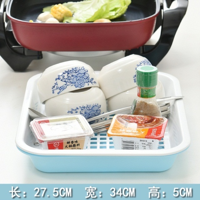 The Large size PP plastic household square double hot pot dish xiancai basins glass cup tray laden fruit drop