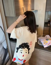 Zhou Xingxing with the same style ~ chubby girl 2022 summer mid-length plus size womens clothing is thin and short-sleeved t-shirt womens top trendy