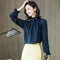 Real silk shirt woman long sleeve 100 mulberry silk ladies fashion foreign gas 2021 New womens clothing spring blouses