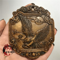 Ancient Jade old Jade Ming and Qing Han antique old Xiuyu brand spread wings high flying hanging antiques Jade and Jade