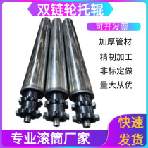 Sprocket Support Roller Stainless Steel Galvanized Power Support Roller Drum Roll Shaft Assembly Line Conveyor Belt 2538 2538 50 60