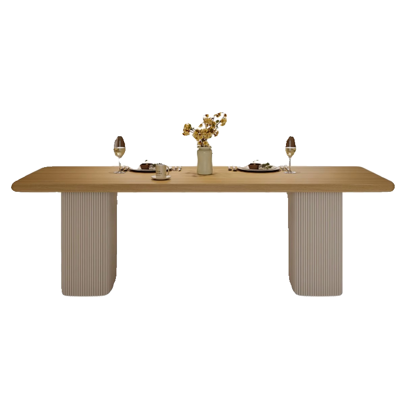 Japanese solid wood dining table and chair combination for home living room, tea table, and desk, dual-purpose cream style designer rectangular shape (1627207:2247414665:sort by color:Single table： 240 * 90 * 75cm)