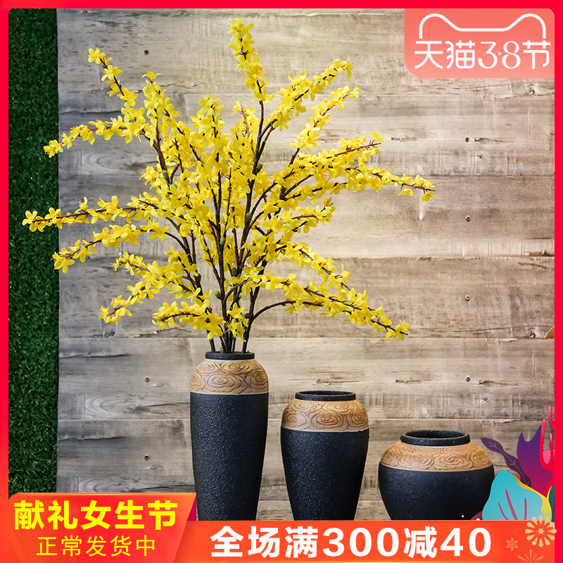 Manual its coarse pottery machine ceramic vase crispy noodles restoring ancient ways furnishing articles study of sitting room tea table decoration flower flower art