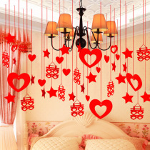 Wedding decoration flower creative hanging decoration new house layout supplies non-woven wedding room romantic wedding happy word set