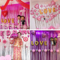 Rain silk curtain pull flower ribbon wedding wedding wedding background wall decoration wedding room supplies bar activity decoration color strip