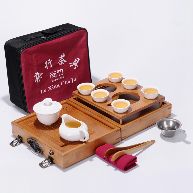 Portable folding boxes travel kung fu tea set is suing the car travel office hotel bamboo tea tray