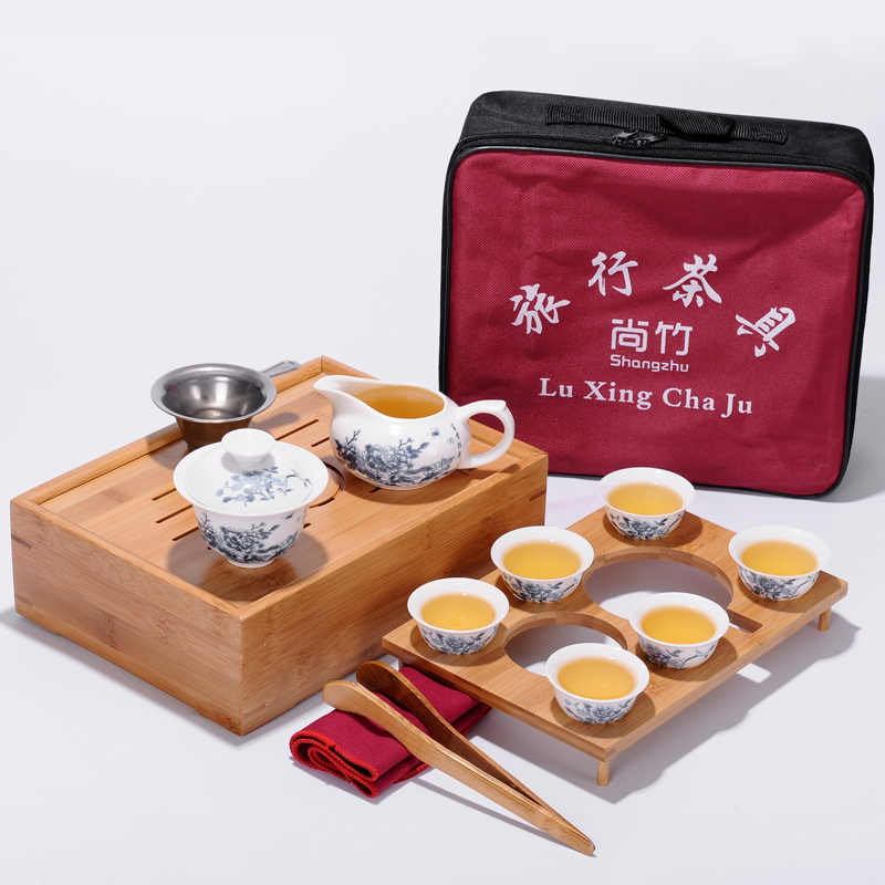 Portable folding boxes travel kung fu tea set is suing the car travel office hotel bamboo tea tray