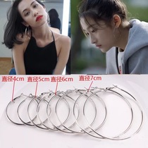 Japan and South Korea simple fashion personality size ring earrings circle earrings earrings 2 yuan shop stall night market supply
