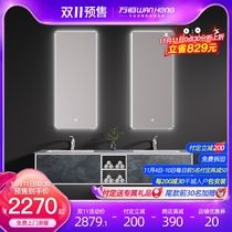 Rock plate double basin bathroom cabinet combination modern simple light luxury washbasin toilet Kohler basin wash table