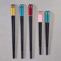 Parent-child alloy chopsticks 3 pairs 4 Household non-slip baby short children Mark family chopsticks family chopsticks family three four