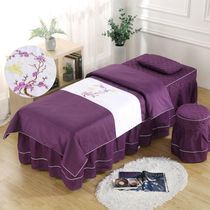 Beauty Bed Cover Four Sets Pure Cotton Beauty Salon Massage Bed Upper Cover Single Piece Minimalist Eu Style Physiotherapy Bed Cover With Hole