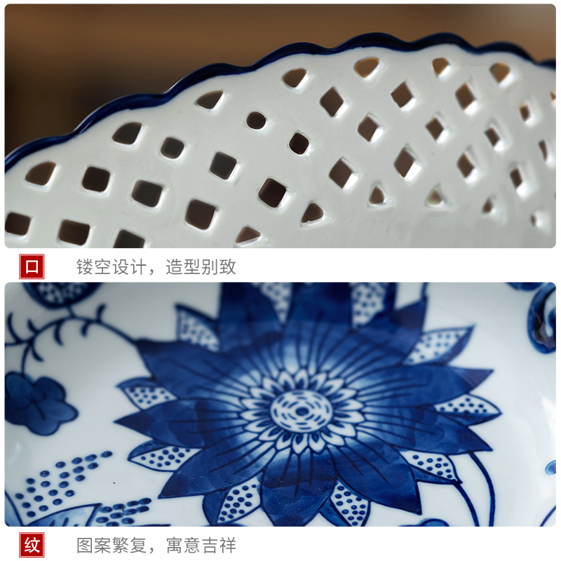 Jingdezhen ceramic tea tray dried fruit best high inventory, the heart of Japanese fruit compote dish tray for Chinese Buddha